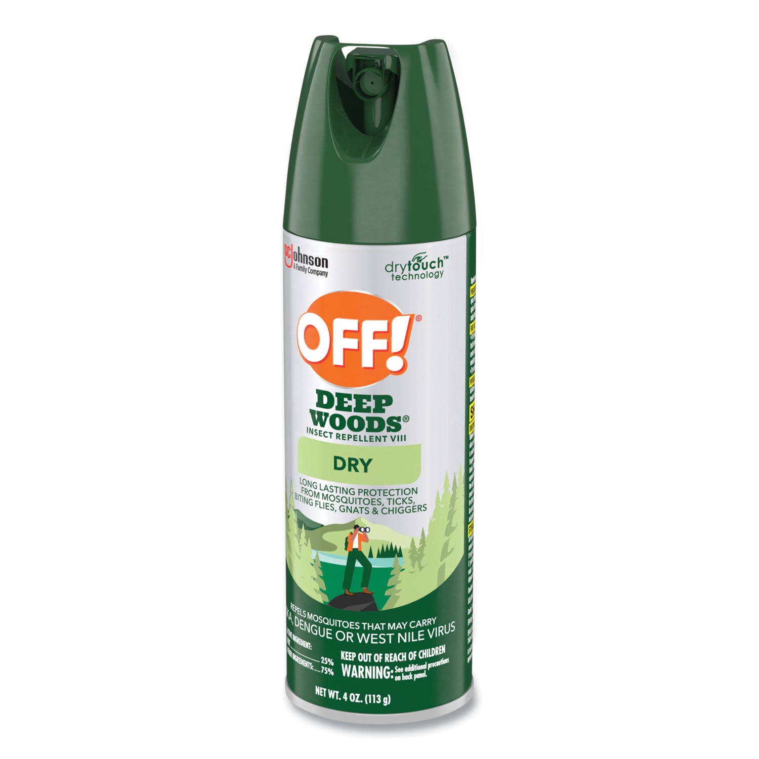 OFF! Deep Woods Dry Insect Repellent, 4 oz Aerosol Spray, Neutral, 12/Carton (315652)