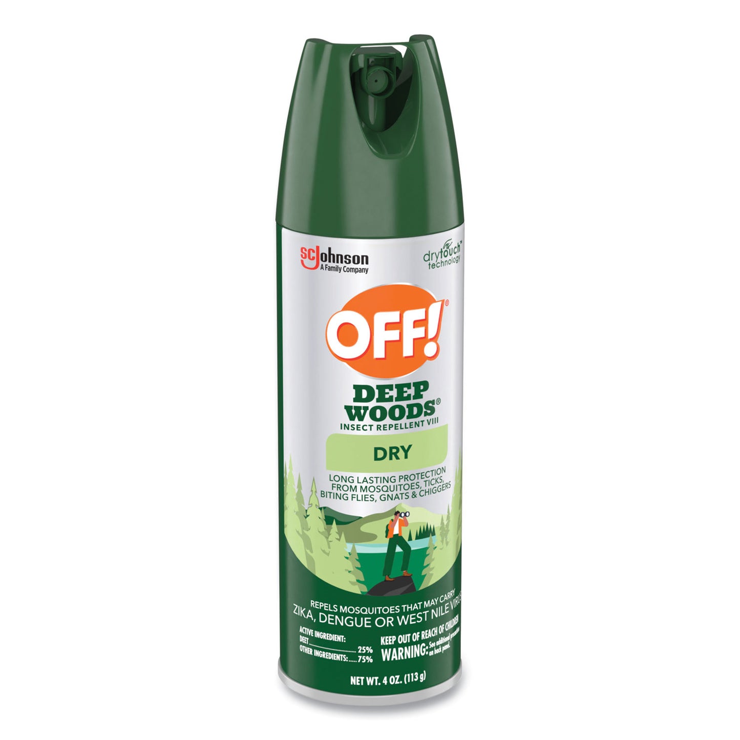 OFF! Deep Woods Dry Insect Repellent, 4 oz Aerosol Spray, Neutral, 12/Carton (315652)