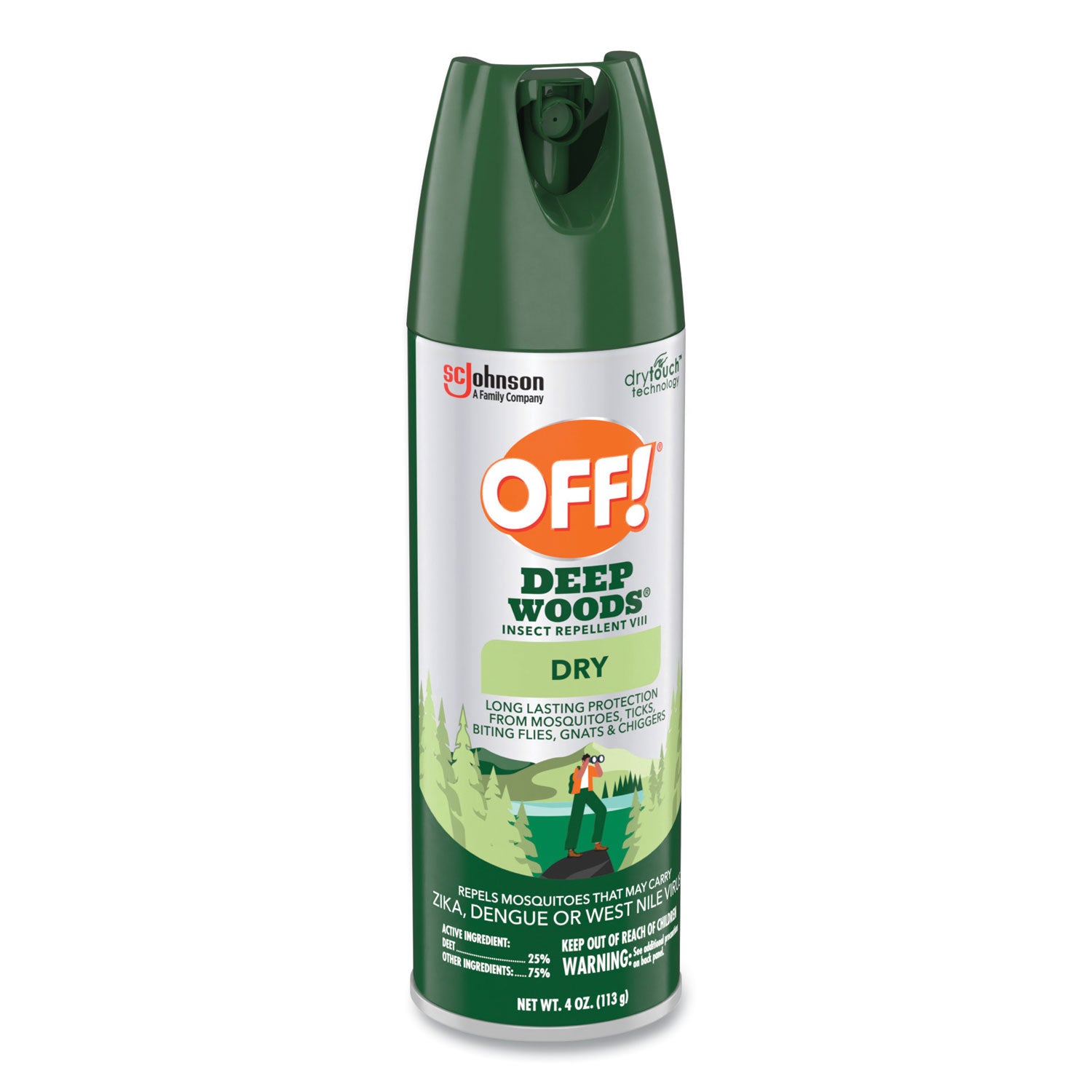 OFF! Deep Woods Dry Insect Repellent, 4 oz Aerosol Spray, Neutral, 12/Carton (315652)