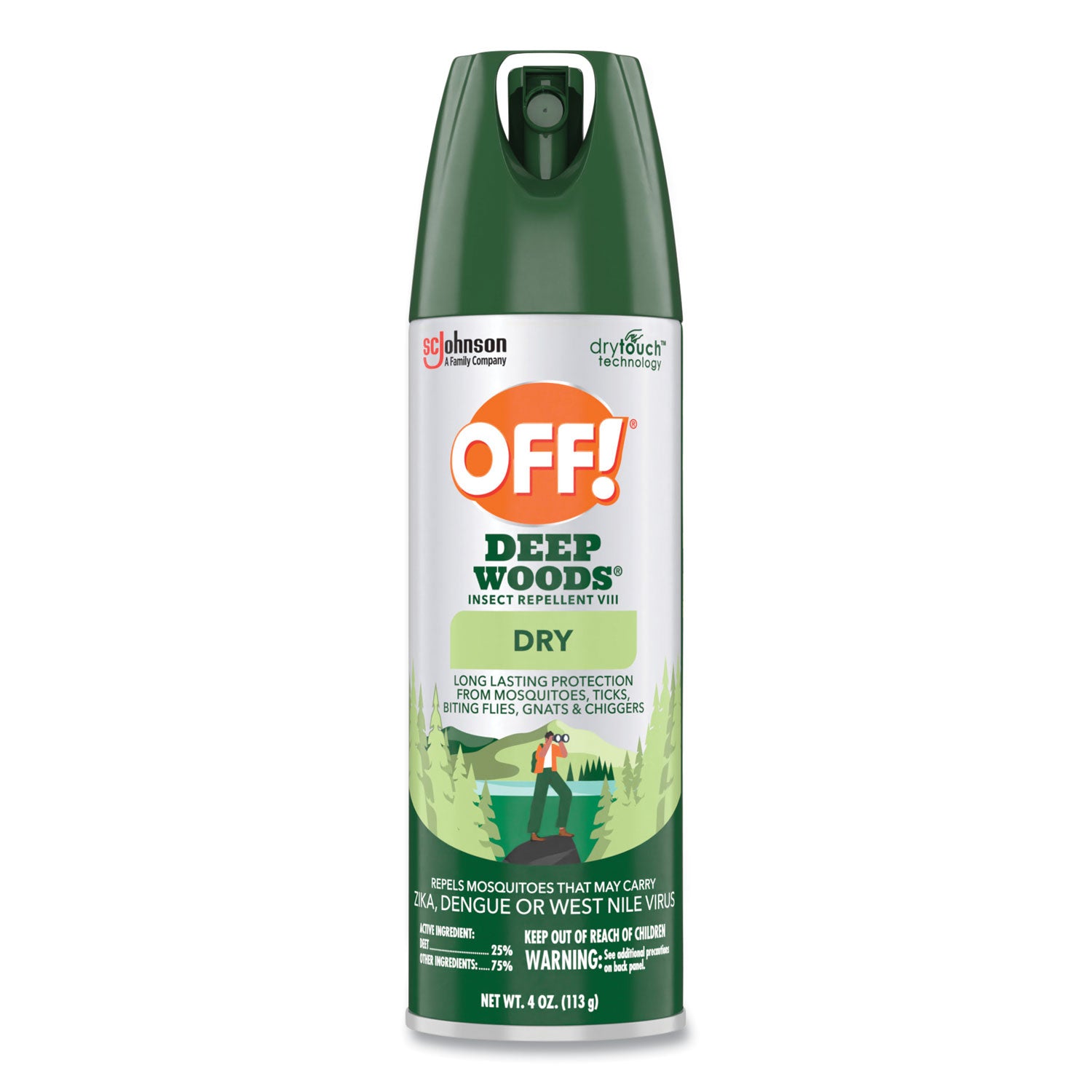 OFF! Deep Woods Dry Insect Repellent, 4 oz Aerosol Spray, Neutral, 12/Carton (315652)