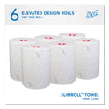 Scott Slimroll Towels, 1-Ply, 8" x 580 ft, White/Pink Core, Traditional Business, 6 Rolls/Carton (47032)