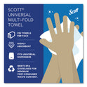 Scott Essential Multi-Fold Towels, Plus Tier, Absorbency Pockets, 1-Ply, 9.2 x 9.4, White, 250/Packs, 16 Packs/Carton (01804)