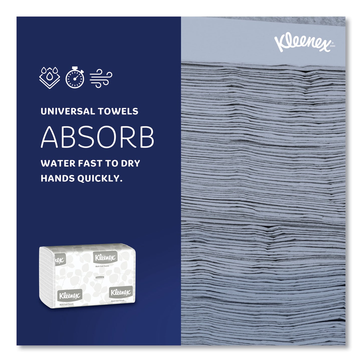 Kleenex Multi-Fold Paper Towels, Convenience, 9.2 x 9.4, White, 150/Pack, 8 Packs/Carton (02046)