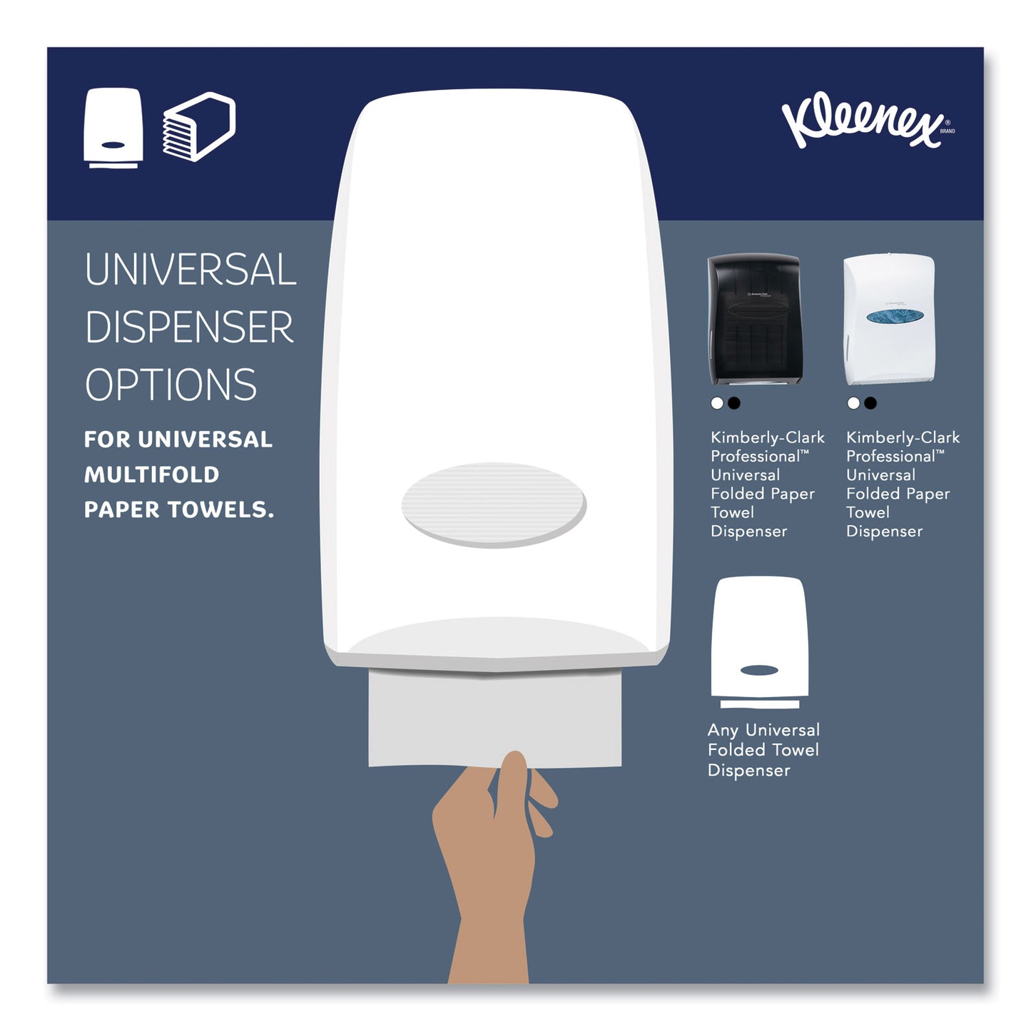 Kleenex Multi-Fold Paper Towels, Convenience, 9.2 x 9.4, White, 150/Pack, 8 Packs/Carton (02046)