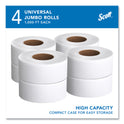 Scott Essential JRT Jumbo Roll Bathroom Tissue, Septic Safe, 2-Ply, White, 3.55" x 1,000 ft, 4 Rolls/Carton (03148)