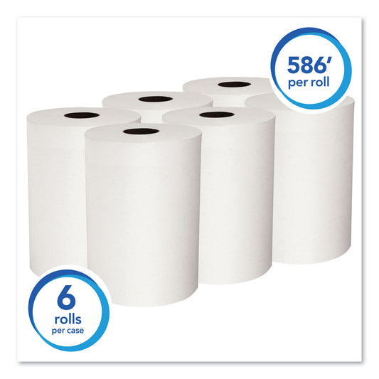 Scott Slimroll Towels, Absorbency Pockets, 8" x 580 ft, White, 6 Rolls/Carton (12388)