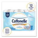 Cottonelle Clean Care Bathroom Tissue, Septic Safe, 1-Ply, White, 170 Sheets/Roll, 48 Rolls/Carton (12456)