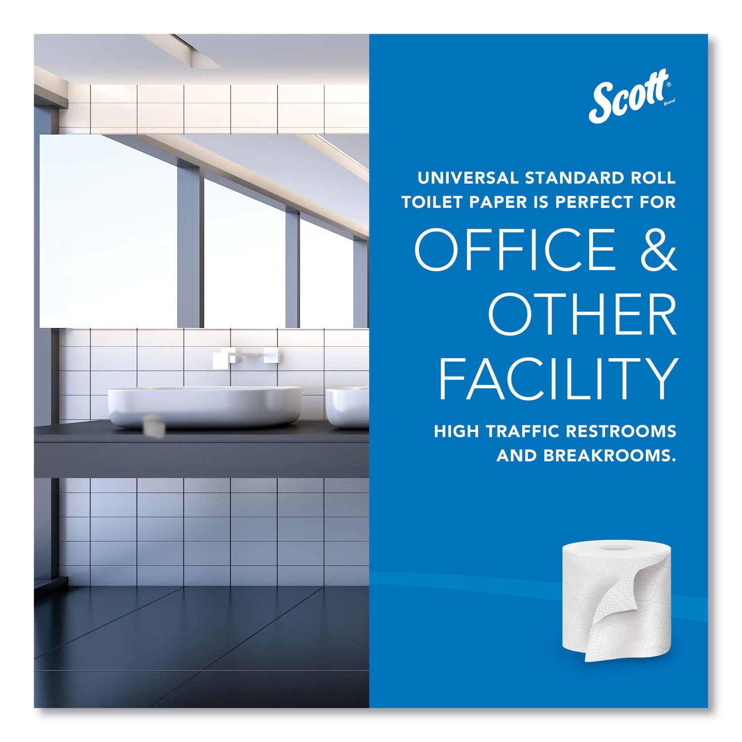 Scott Essential Standard Roll Bathroom Tissue for Business, Septic Safe, Convenience Carton, 2-Ply, White, 550/Roll, 20 Rolls/CT (13607)