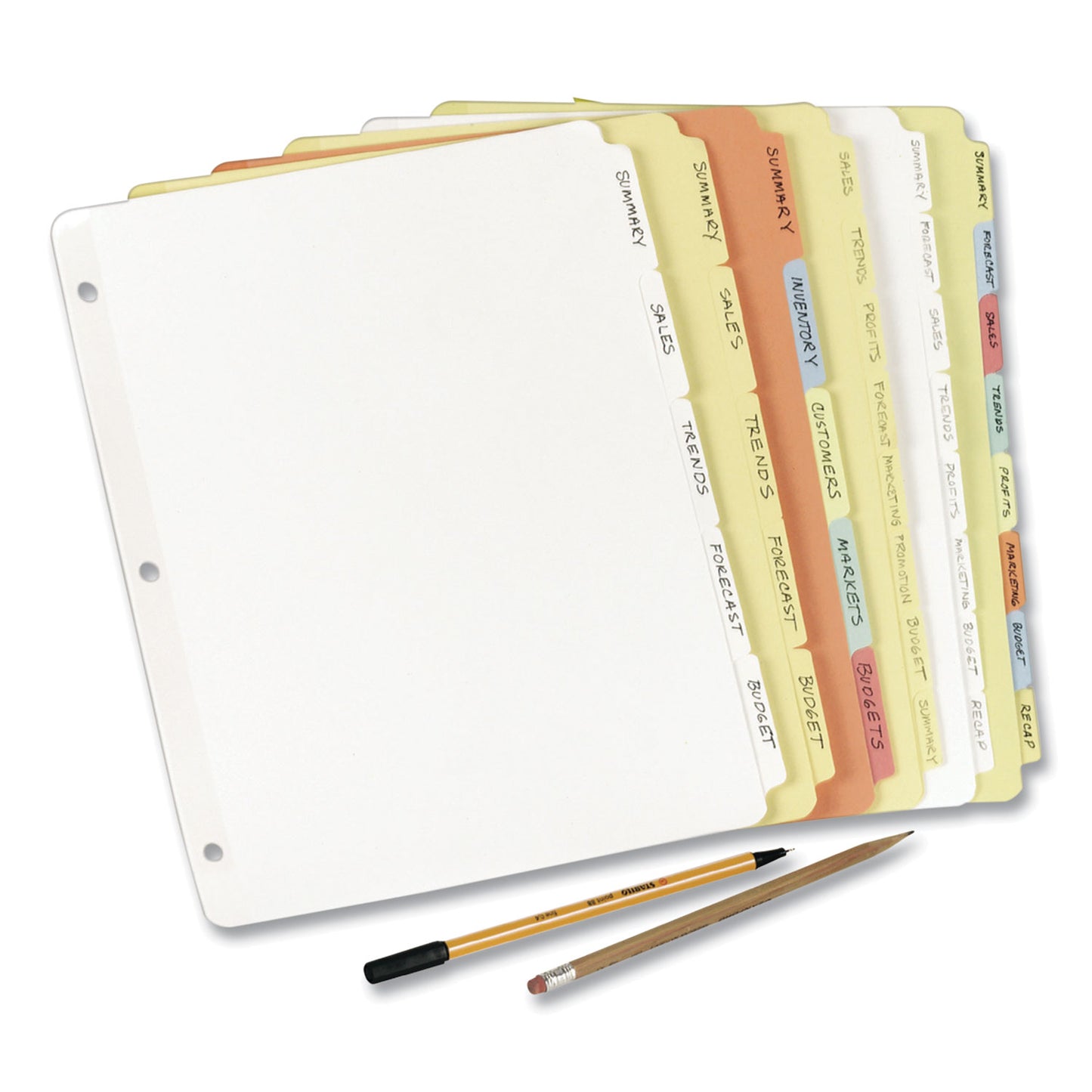 Avery Write and Erase Plain-Tab Paper Dividers, 5-Tab, 11 x 8.5, Buff, 36 Sets (11501)