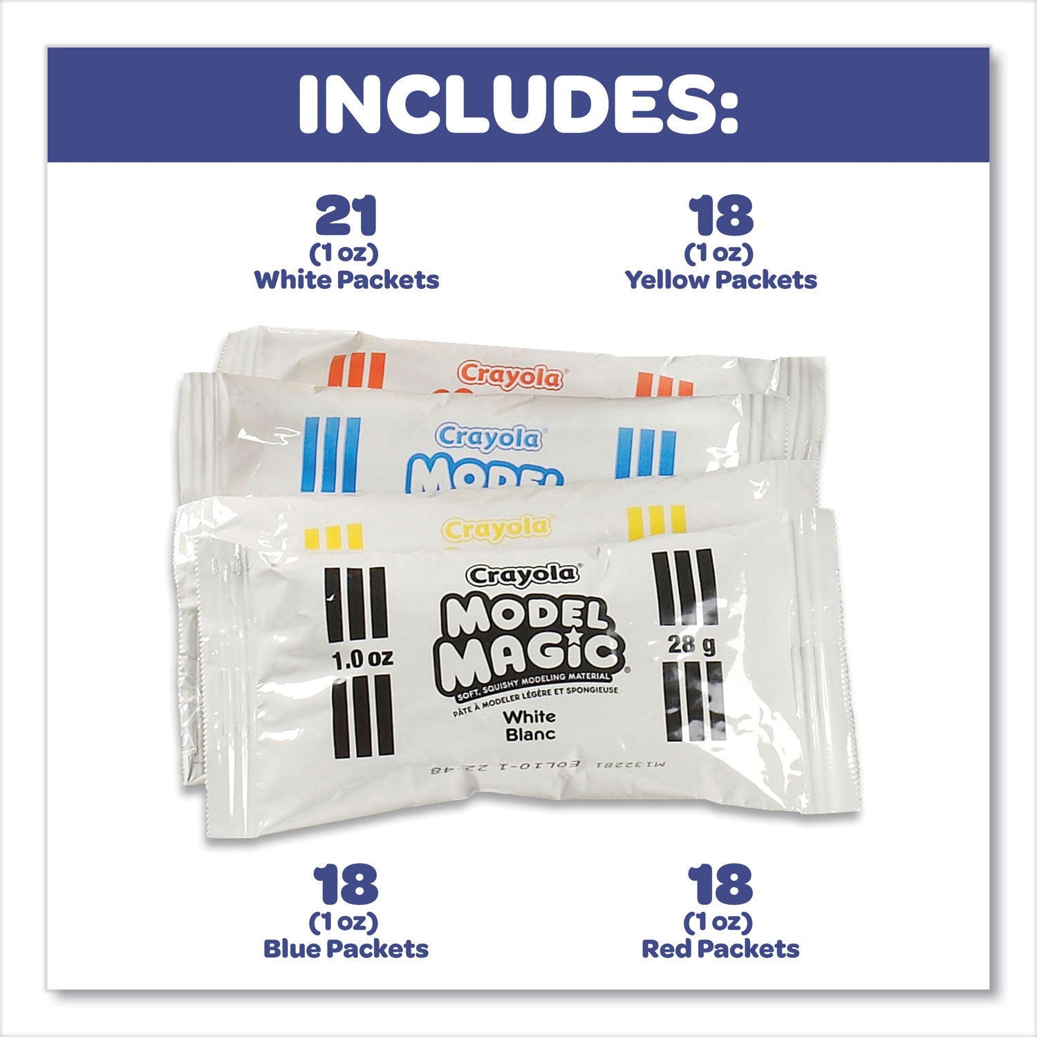 Crayola Model Magic Modeling Compound, 1 oz Packs, 75 Packs, Assorted Colors, 6 lbs 13 oz (236002)