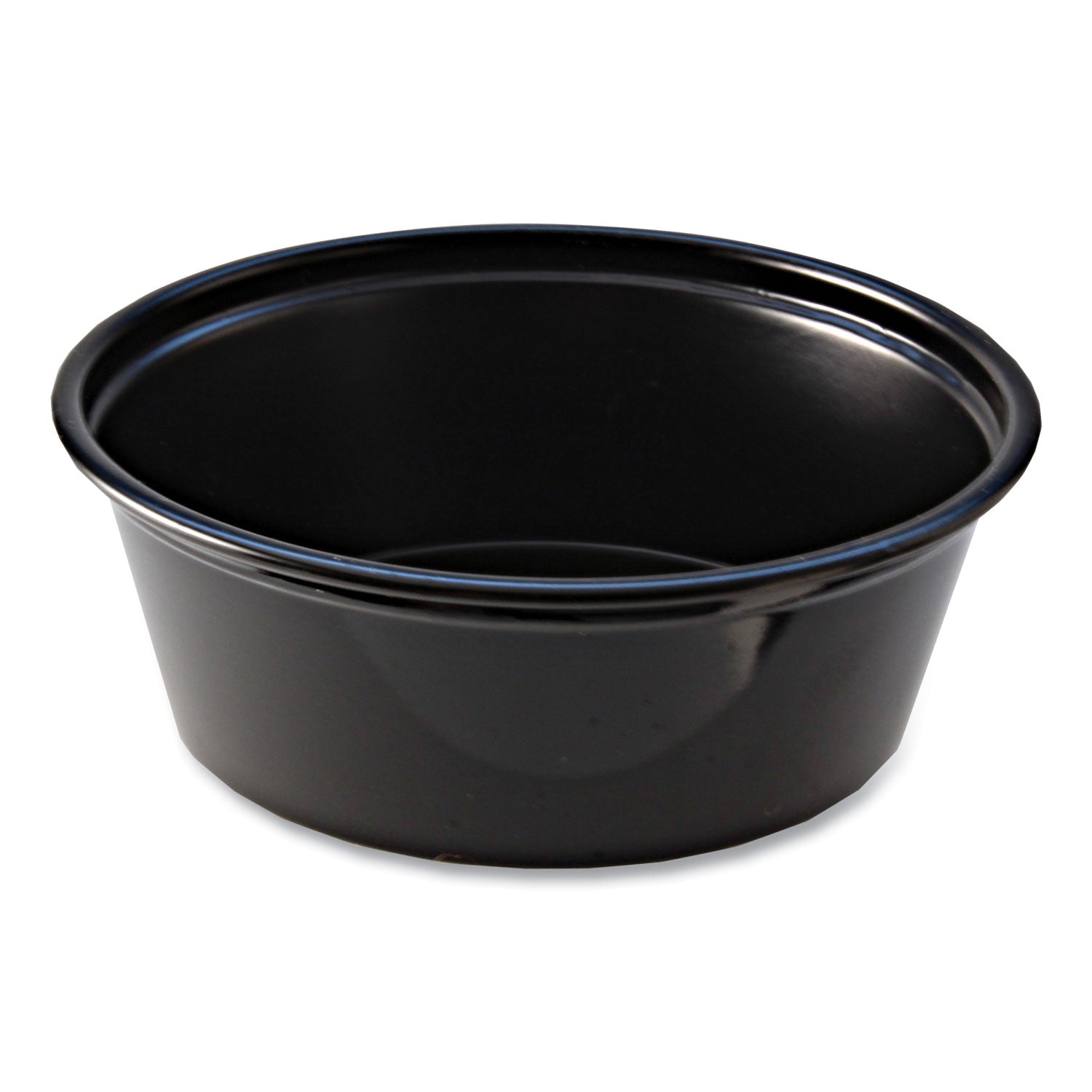 Fabri-Kal Portion Cups, 1.5 oz, Squat, Black, 250/Sleeve, 10 Sleeves/Carton (PC150SB)