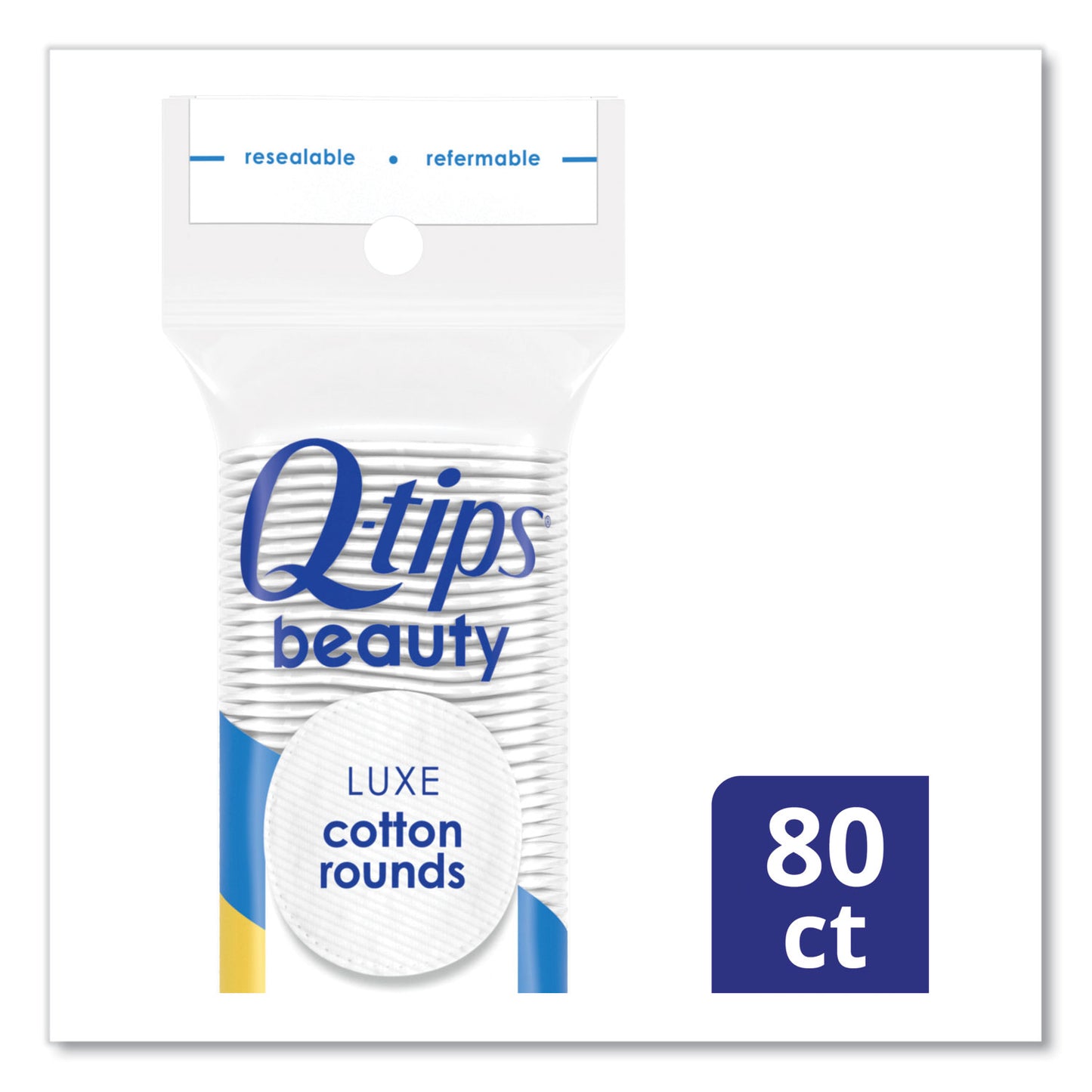 Q-tips Beauty Rounds, 80 Count, 12 Packs/Carton (030521004573)