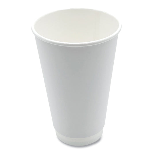 Boardwalk Paper Hot Cups, Double-Walled, 16 oz, White, 25/Pack (DW16HCUPPK)