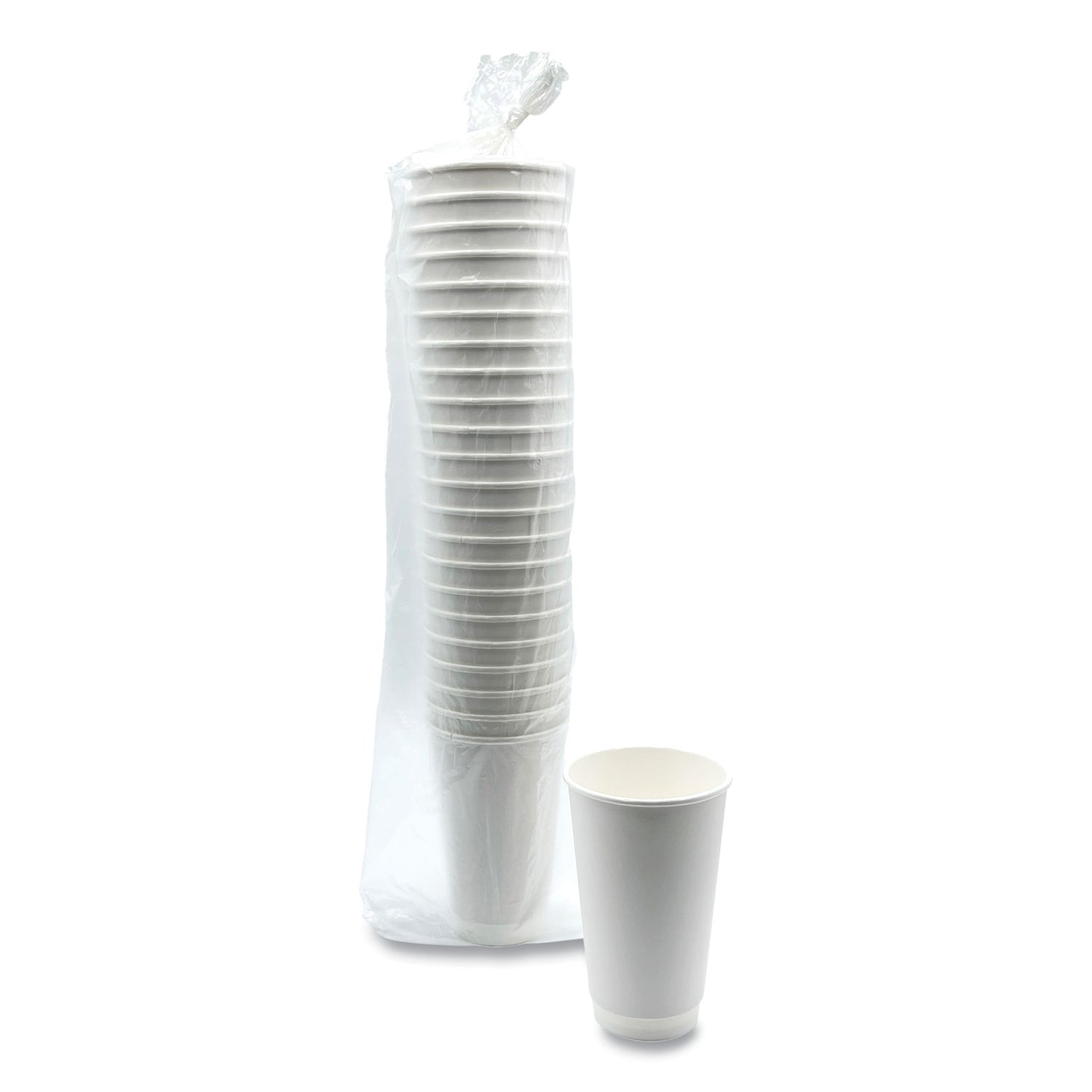 Boardwalk Paper Hot Cups, Double-Walled, 16 oz, White, 25/Pack (DW16HCUPPK)