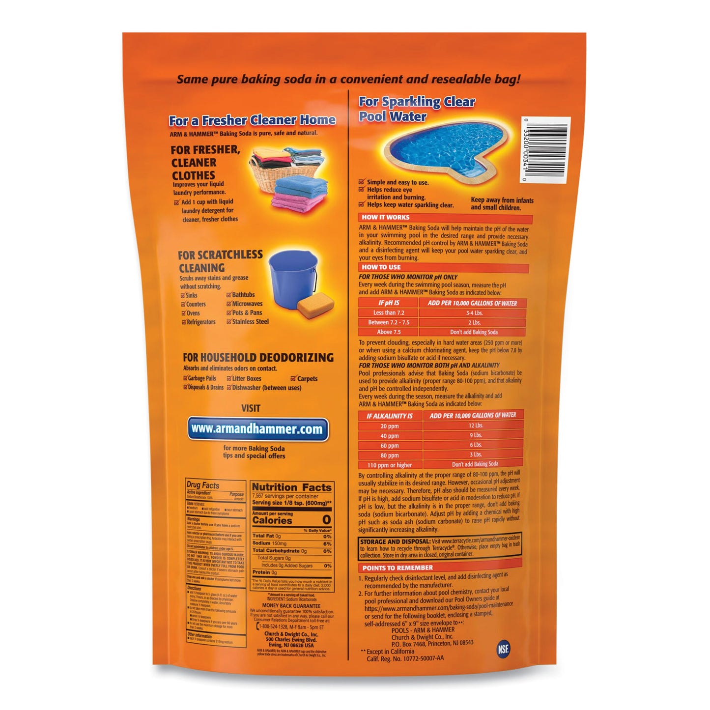  Hammer Baking Soda, 10.8 lb Resealable Bag (3320000341EA)