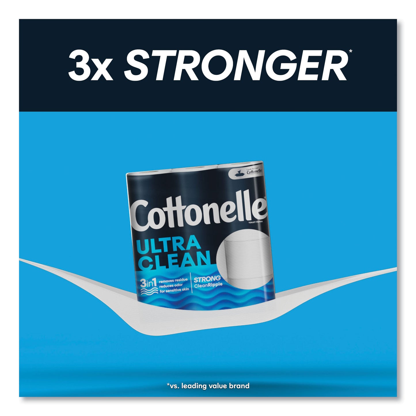 Cottonelle Ultra CleanCare Toilet Paper, Strong Tissue, Mega Rolls, Septic Safe, 1-Ply, White, 284/Roll, 6 Rolls/Pack, 36 Rolls/Carton (55699)