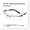 3M BX Molded-In Diopter Safety Glasses, 2.0+ Diopter Strength, Silver/Black Frame, Clear Lens (1137500000)