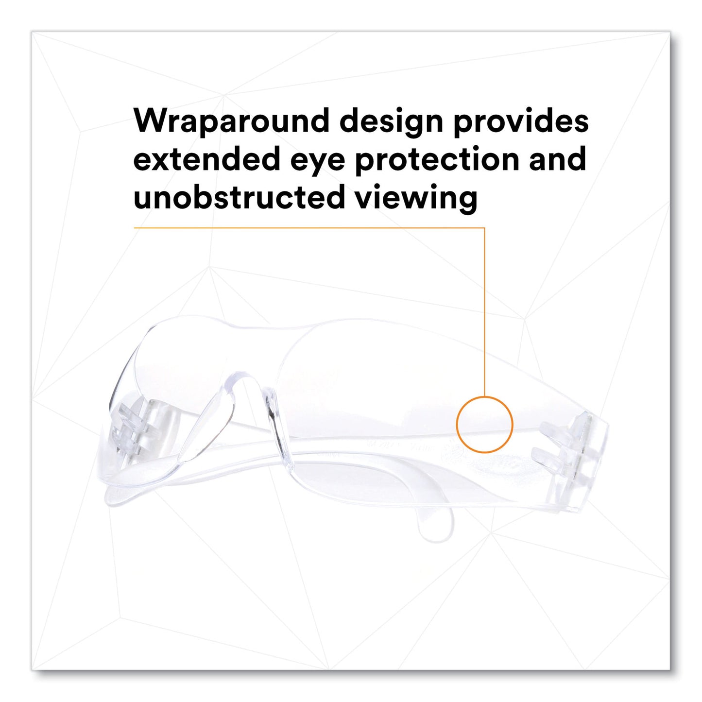 3M Virtua Protective Eyewear, Clear Polycarbonate Frame, Clear Polycarbonate Lens (1122008000)