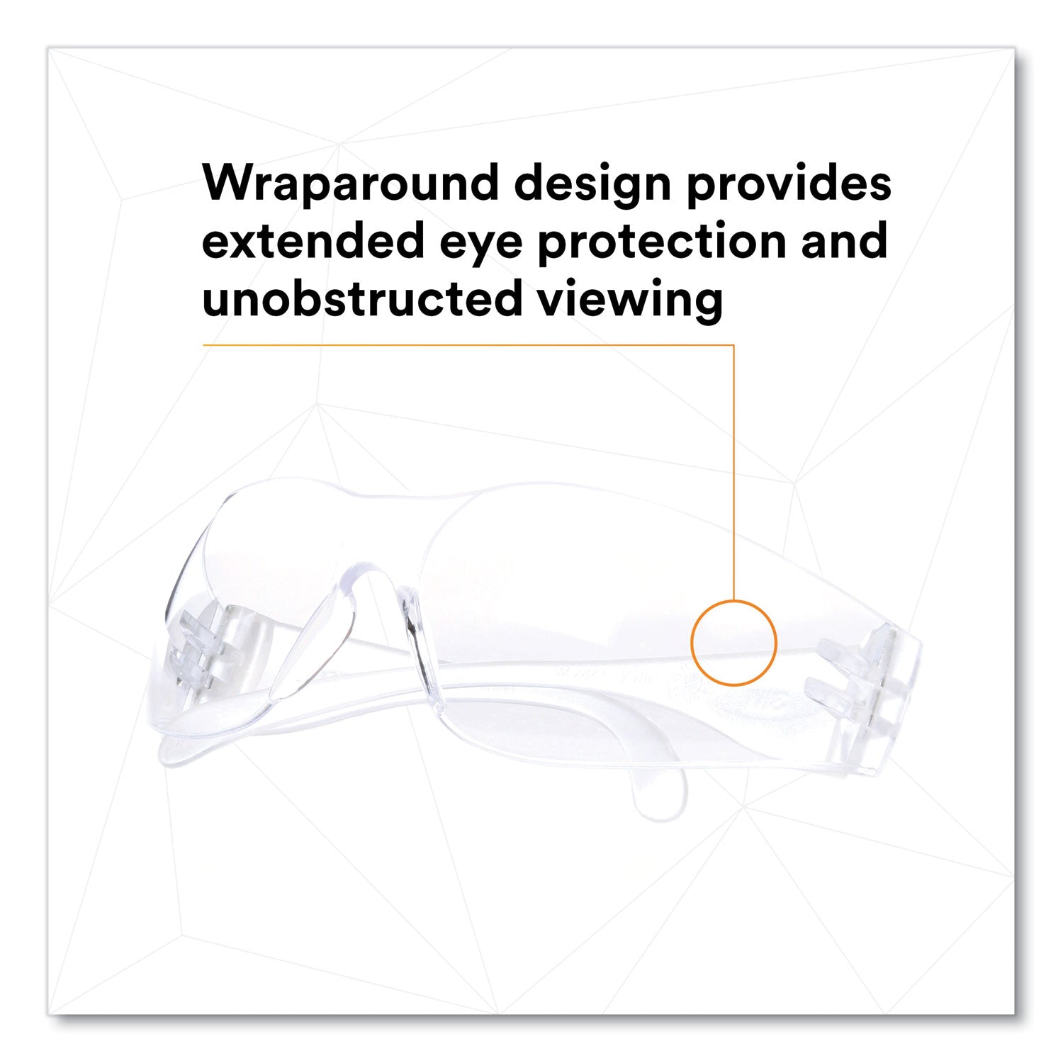 3M Virtua Protective Eyewear, Clear Polycarbonate Frame, Clear Polycarbonate Lens (1122008000)