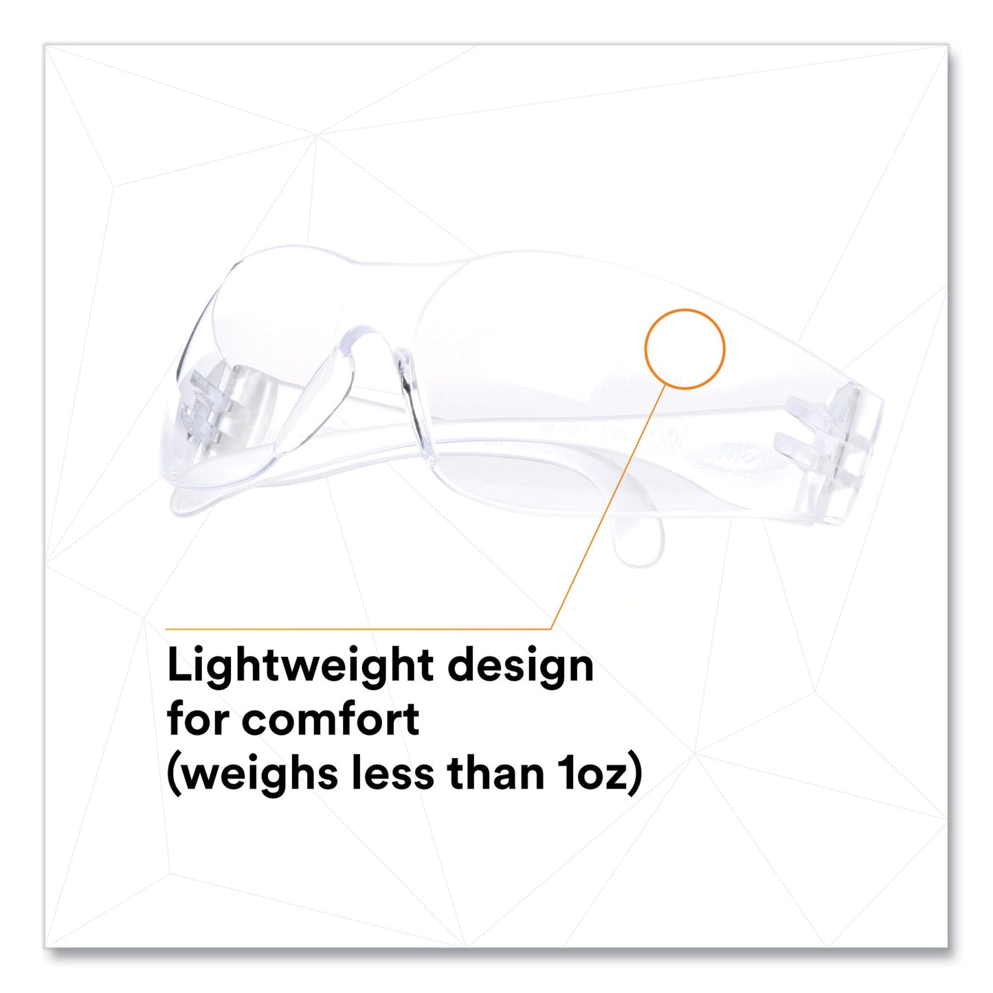 3M Virtua Protective Eyewear, Clear Polycarbonate Frame, Clear Polycarbonate Lens (1122008000)