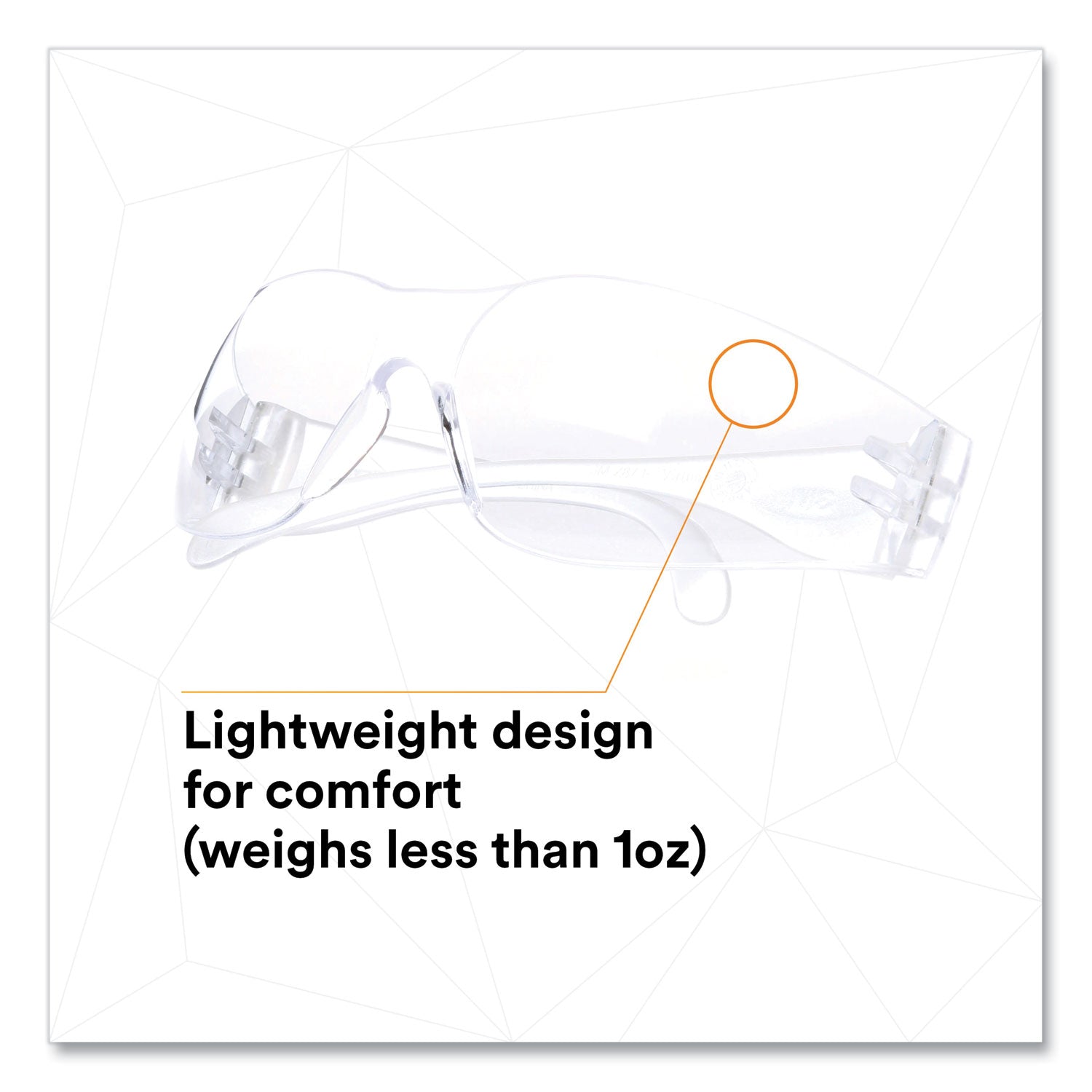 3M Virtua Protective Eyewear, Clear Polycarbonate Frame, Clear Polycarbonate Lens (1122008000)