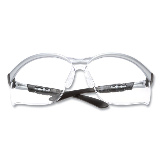 3M BX Molded-In Diopter Safety Glasses, 2.0+ Diopter Strength, Silver/Black Frame, Clear Lens (1137500000)