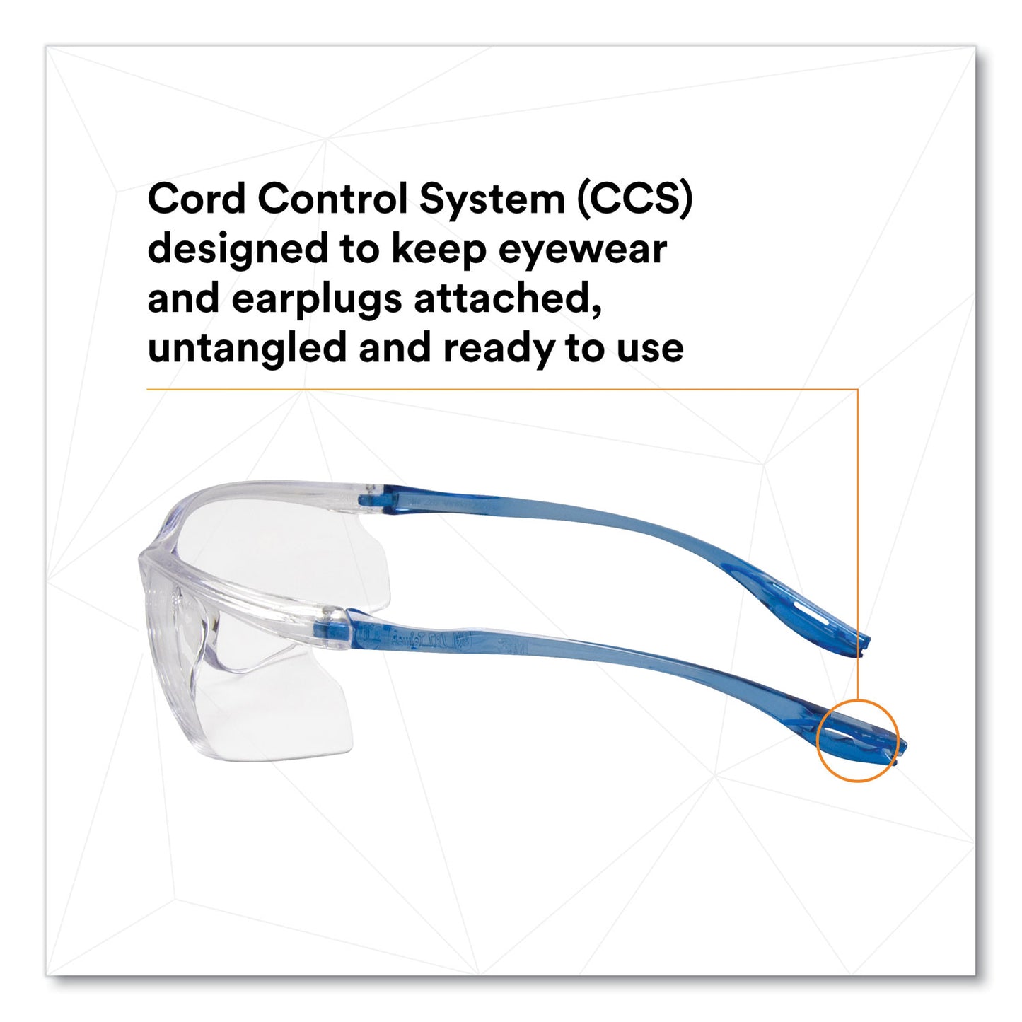 3M Virtua Sport CCS Protective Eyewear, Blue Plastic Frame, Clear Polycarbonate Lens (1179600000)