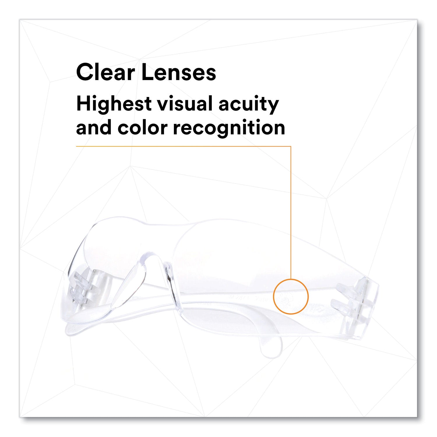 3M Virtua Protective Eyewear, Clear Polycarbonate Frame, Clear Polycarbonate Lens (1122008000)
