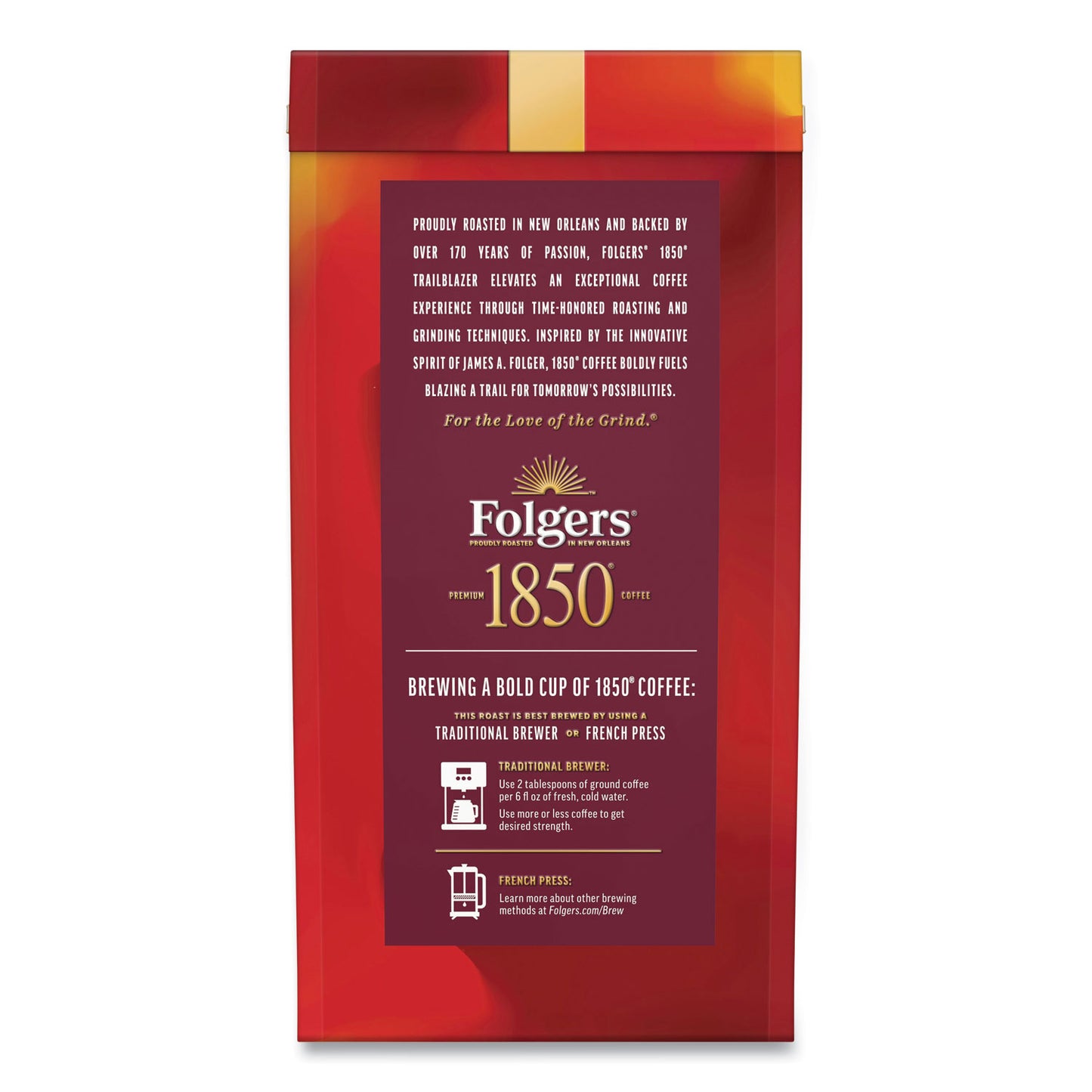 1850 Coffee, Trailblazer, 12 oz Bag, 6/Carton (62881)