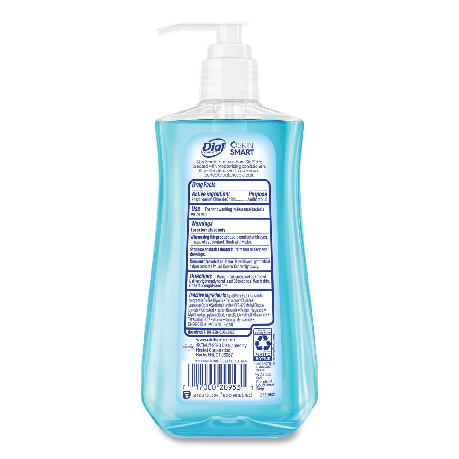 Dial Antibacterial Liquid Hand Soap, Spring Water Scent, 11 oz, 12/Carton (20952)