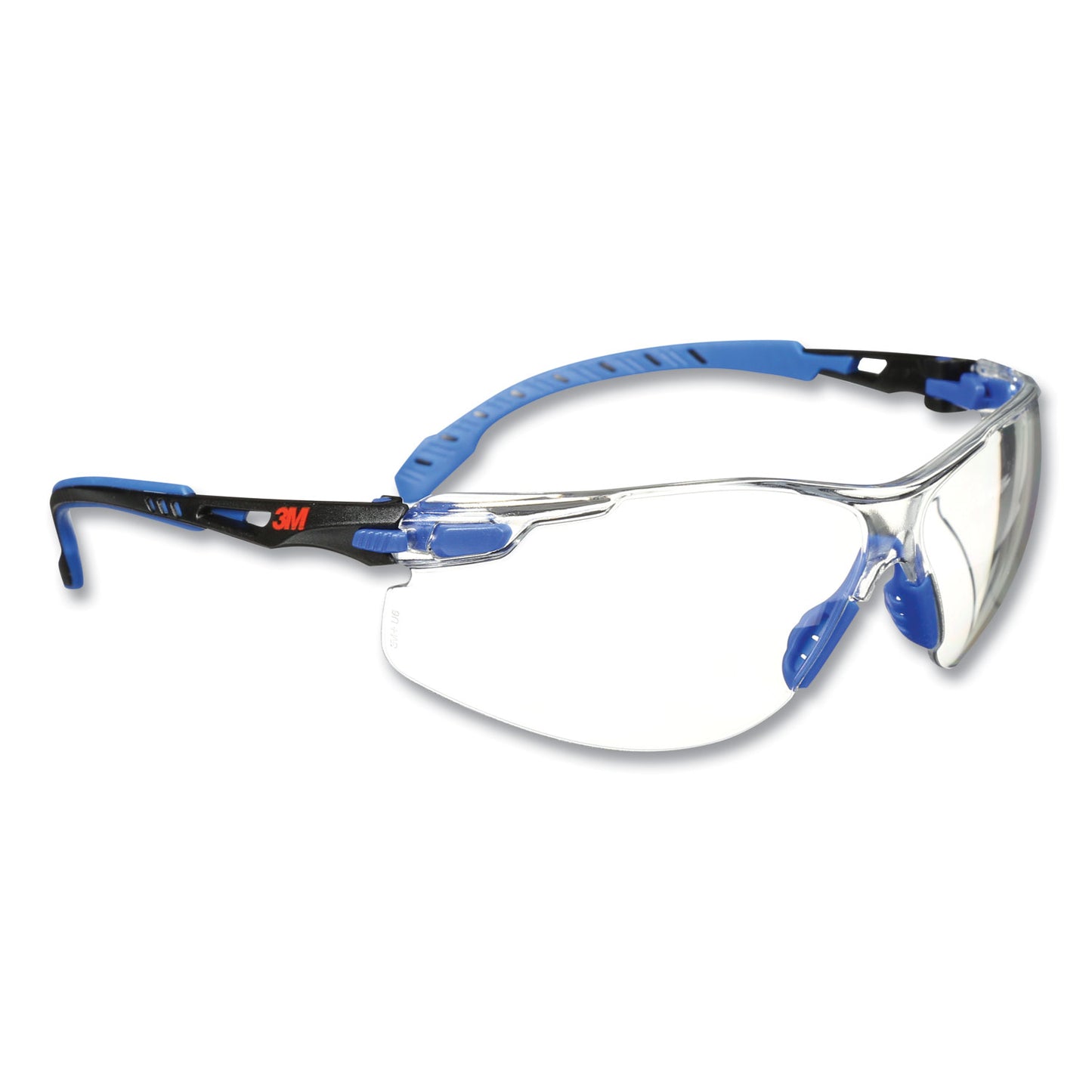 3M Solus 1000 Series Safety Glasses, Blue Plastic Frame, Clear Polycarbonate Lens (S1101SGAF)