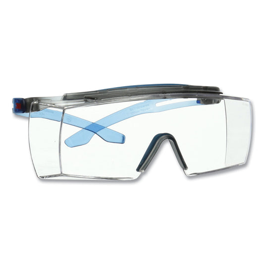 3M SecureFit Protective Eyewear, 3700 OTG Series, Blue Plastic Frame, Clean Polycarbonate Lens (SF3701XSGAB)