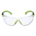 3M Solus 1000-Series Safety Glasses, Black/Green Plastic Frame, Clear Polycarbonate Lens (S1201SGAF)