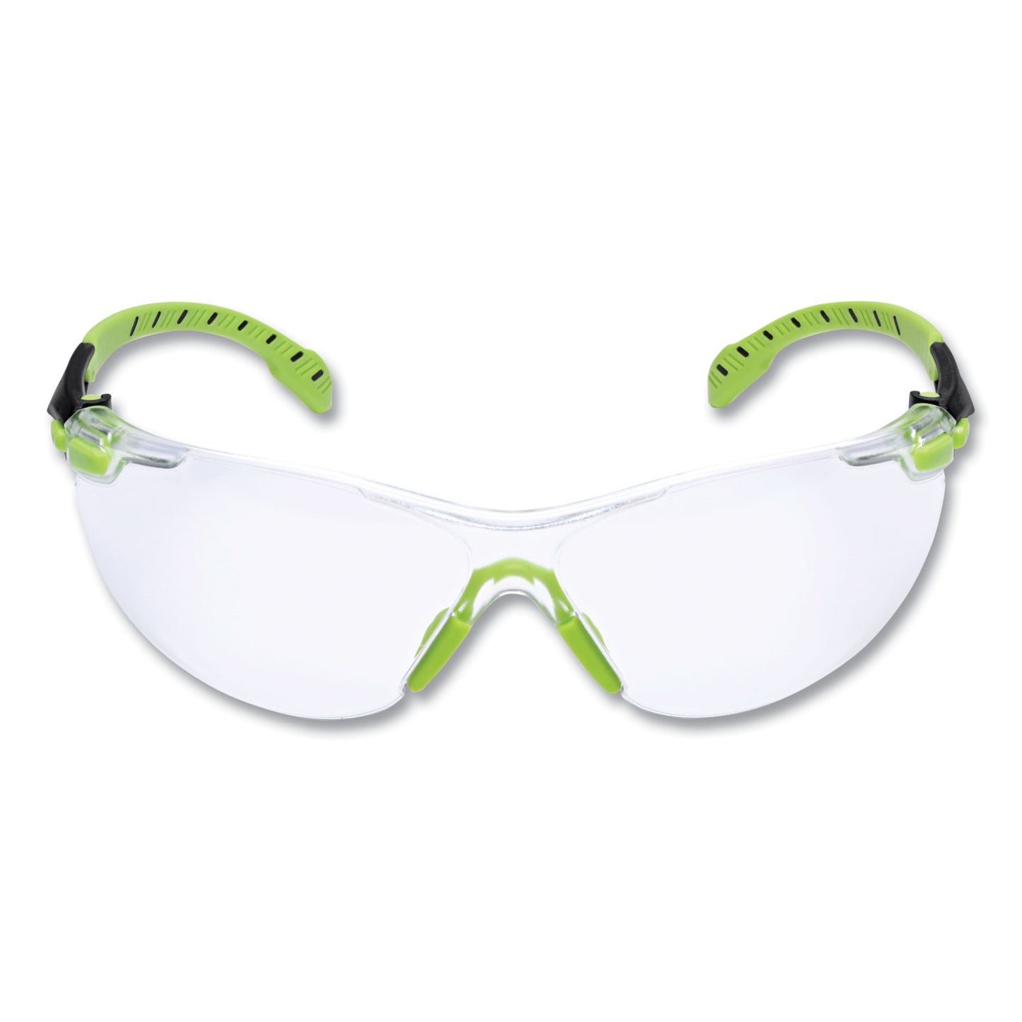 3M Solus 1000-Series Safety Glasses, Black/Green Plastic Frame, Clear Polycarbonate Lens (S1201SGAF)