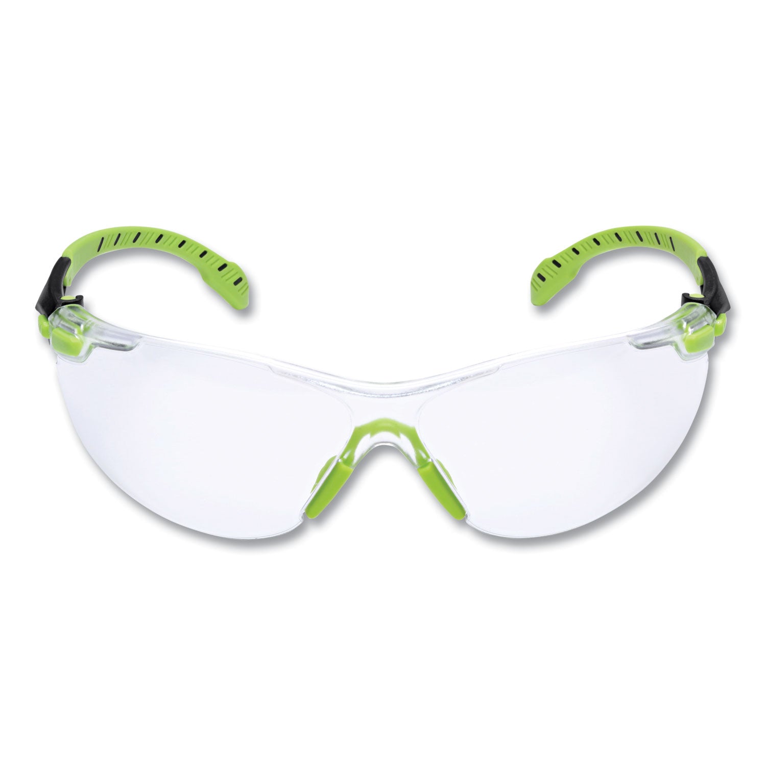 3M Solus 1000-Series Safety Glasses, Black/Green Plastic Frame, Clear Polycarbonate Lens (S1201SGAF)