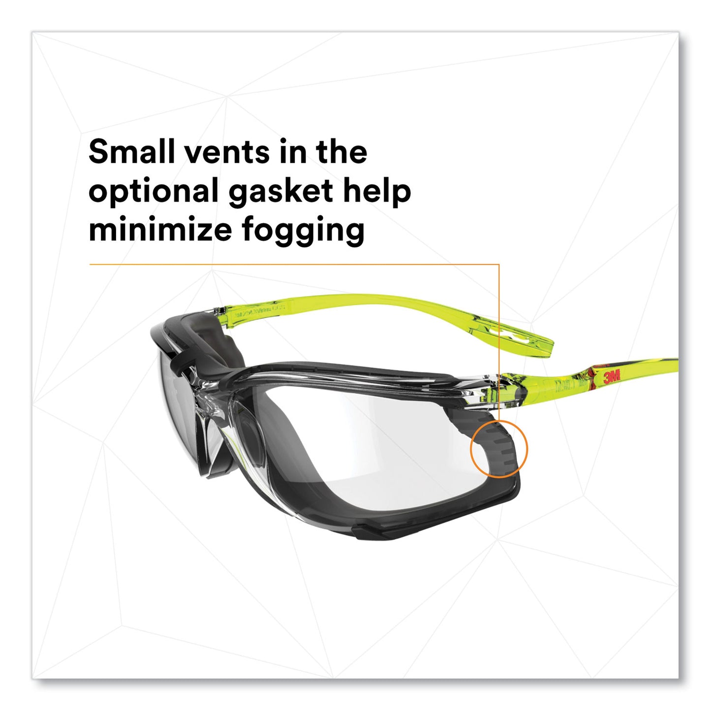 3M Solus CCS Series Protective Eyewear, Green Plastic Frame, Clear Polycarbonate Lens (SCCS01SGAFGR)