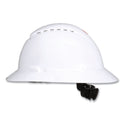 3M SecureFit H-Series Hard Hats, H-800 Vented Hat with UV Indicator, 4-Point Pressure Diffusion Ratchet Suspension, White (H801SFVUV)