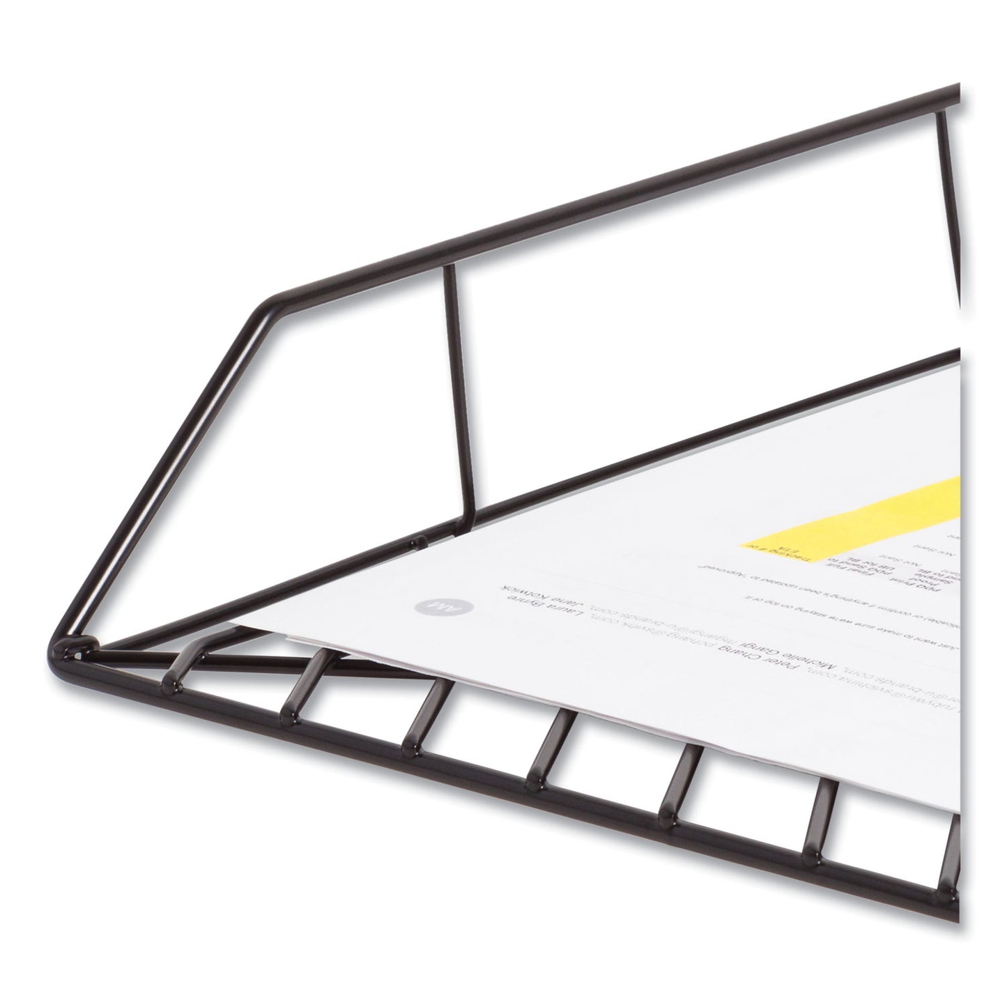 U Brands Vena Paper Tray, 1 Section, Holds 11" x 8.5" Sheets, 10.04 x 12.44 x 2.01, Black (3840U0312)