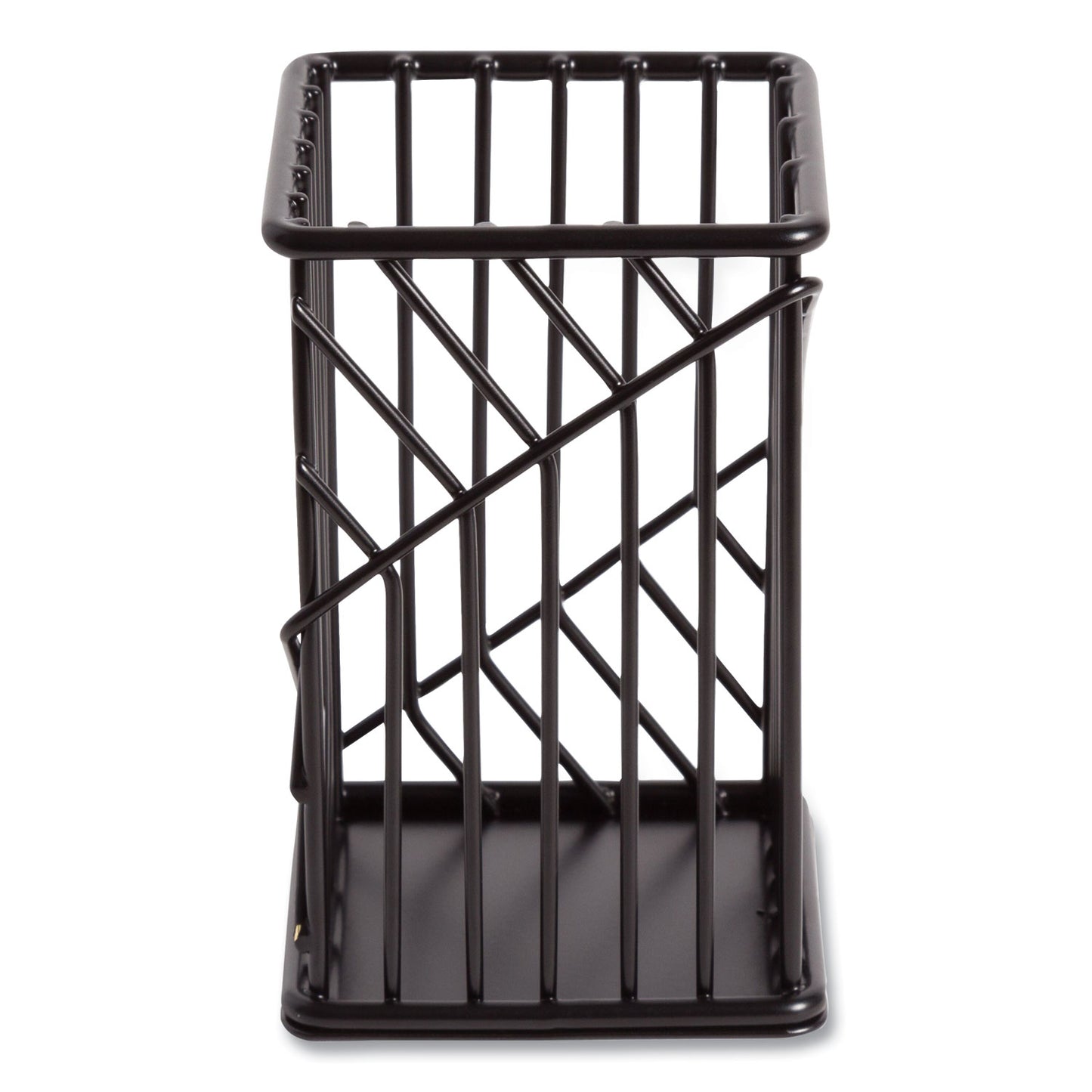 U Brands Vena Pencil Cup, 2.76"w x 2.76"d x 4.41"h, Black (3835U0624)