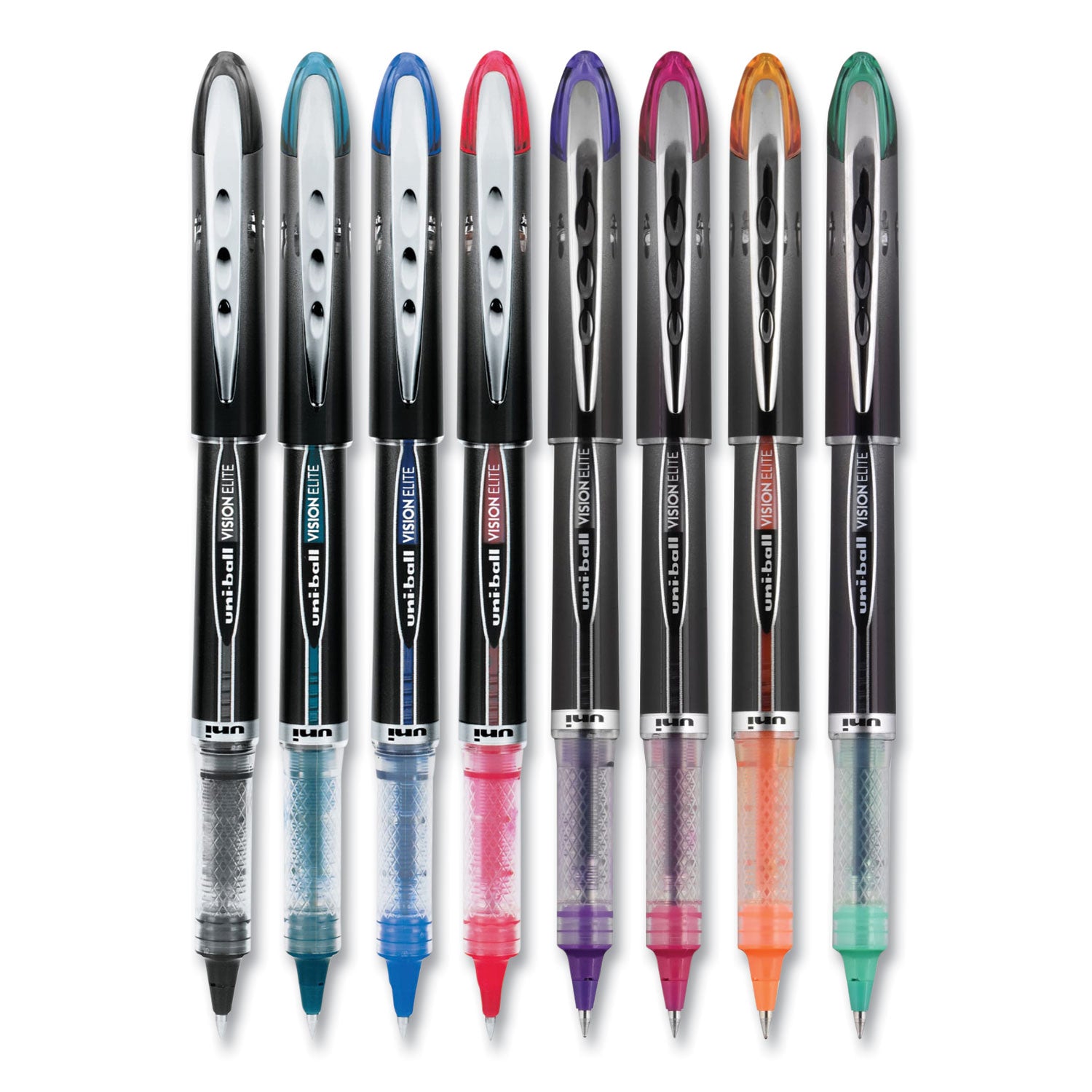 uni-ball VISION ELITE Hybrid Gel Pen, Stick, Fine 0.5 mm, Assorted Ink and Barrel Colors (58092PP)