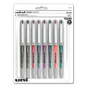uni-ball VISION Needle Roller Ball Pen, Stick, Fine 0.7 mm, Assorted Ink and Barrel Colors, 8/Pack (1734916)