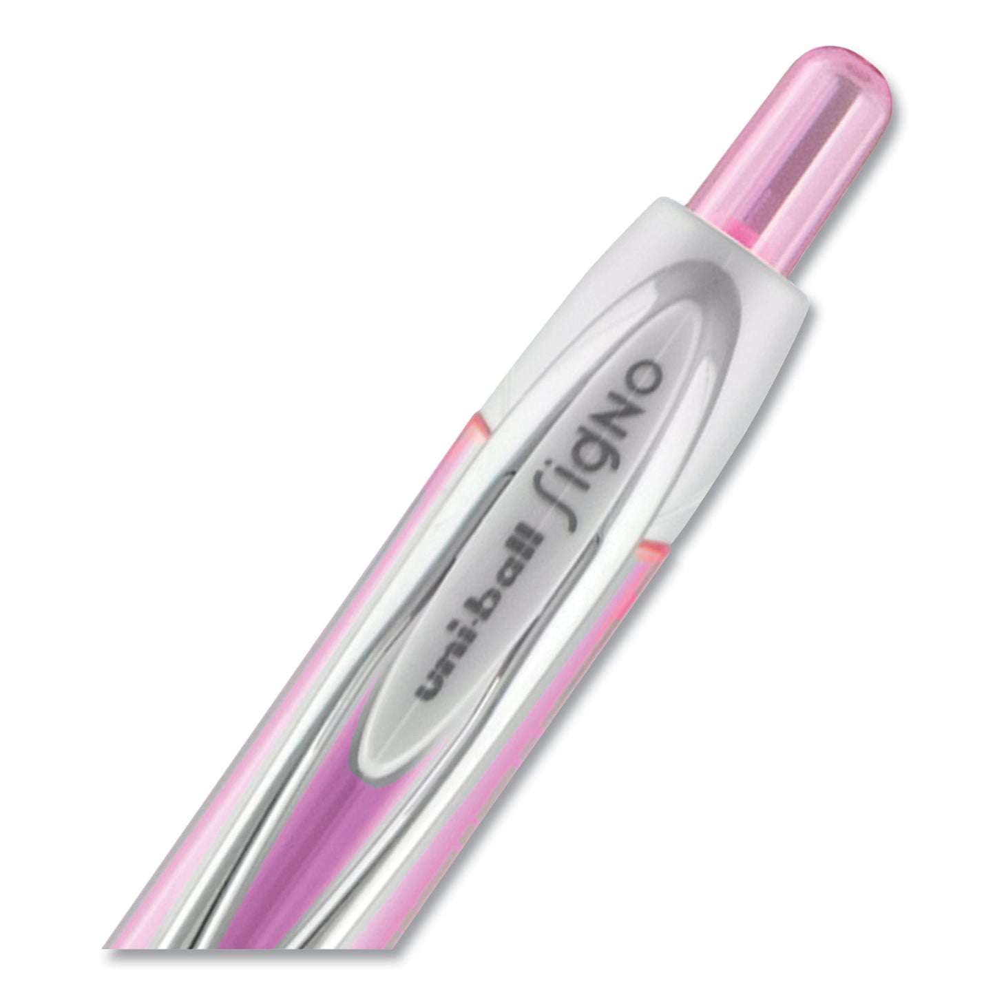 uni-ball 207 Office Pack Gel Pen, Retractable, Medium 0.7 mm, Black Ink, Pink/Translucent White Barrel, 36/Pack (2003896)