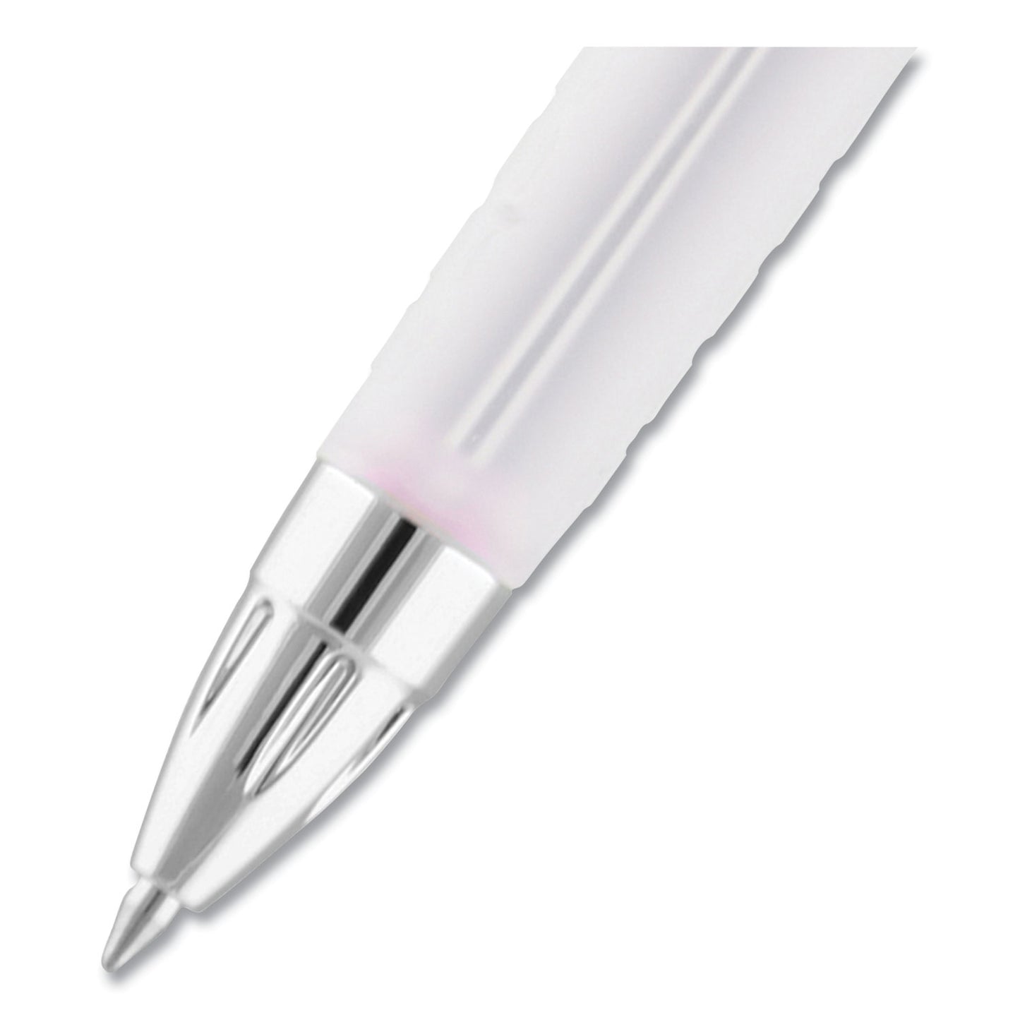 uni-ball 207 Office Pack Gel Pen, Retractable, Medium 0.7 mm, Black Ink, Pink/Translucent White Barrel, 36/Pack (2003896)