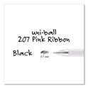 uni-ball 207 Office Pack Gel Pen, Retractable, Medium 0.7 mm, Black Ink, Pink/Translucent White Barrel, 36/Pack (2003896)