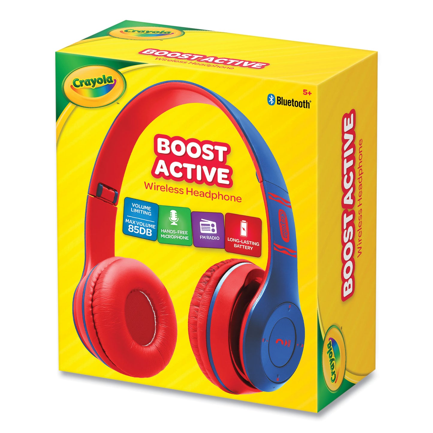 Crayola Boost Active Wireless Headphones, Blue/Red (CHPBT348B)