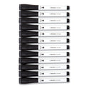 U Brands Medium Point Low-Odor Dry-Erase Markers with Erasers, Medium Bullet Tip, Black, Dozen (2922U0012)