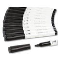 U Brands Medium Point Low-Odor Dry-Erase Markers with Erasers, Medium Bullet Tip, Black, Dozen (2922U0012)
