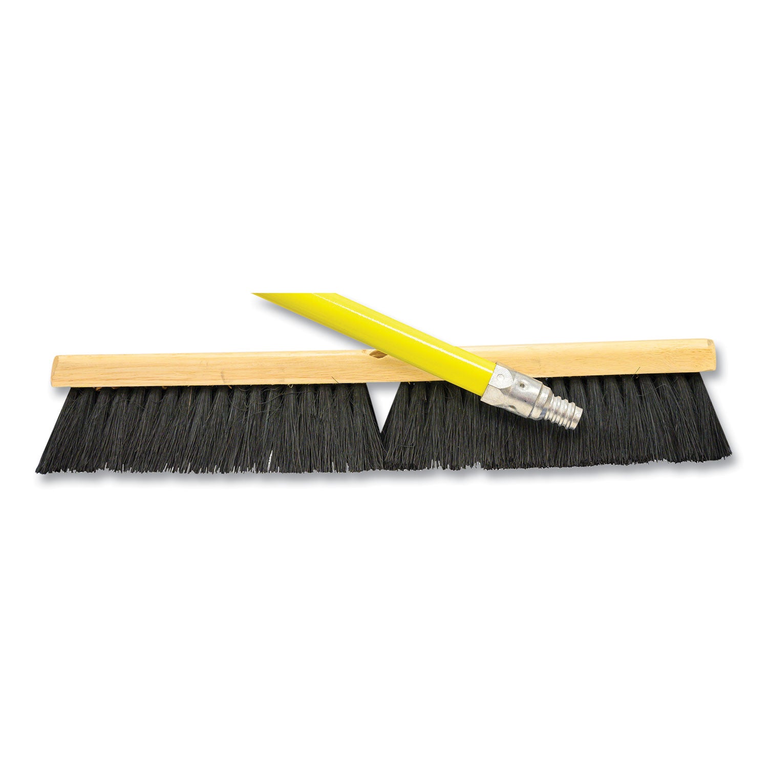 Tampico Push Broom Kit, 18 X 64, Metal Handle, Yellow/black