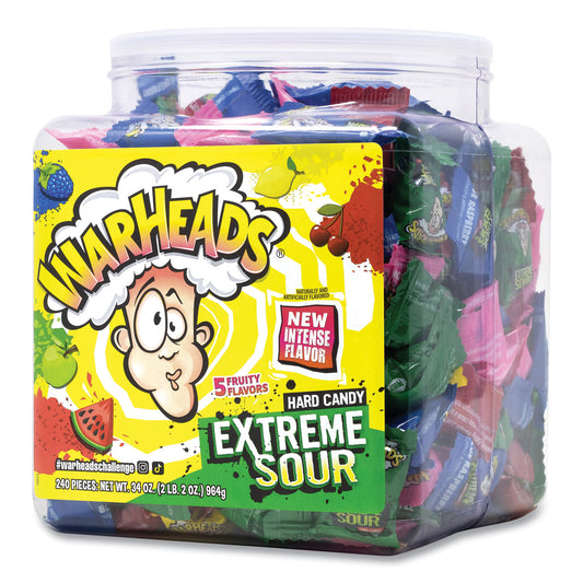 WARHEADS Xtreme Sour Hard Candy, Assorted Flavors, 34 oz Tub (22002140)