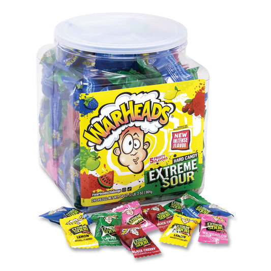 WARHEADS Xtreme Sour Hard Candy, Assorted Flavors, 34 oz Tub (22002140)